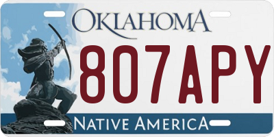 OK license plate 807APY