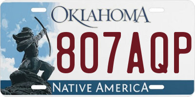 OK license plate 807AQP