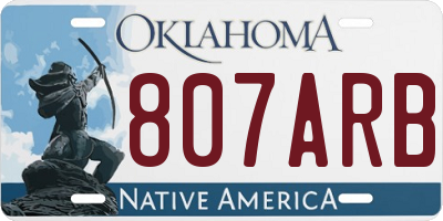 OK license plate 807ARB