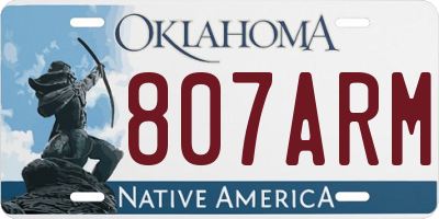 OK license plate 807ARM