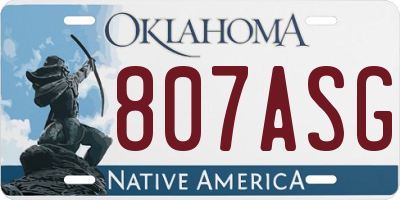 OK license plate 807ASG