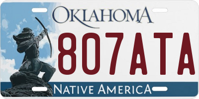 OK license plate 807ATA