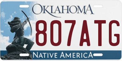 OK license plate 807ATG