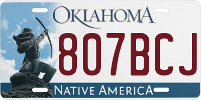 OK license plate 807BCJ