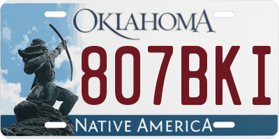 OK license plate 807BKI