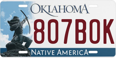 OK license plate 807BOK