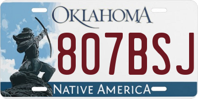 OK license plate 807BSJ