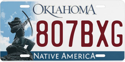 OK license plate 807BXG