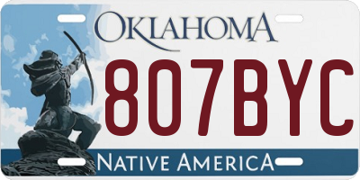 OK license plate 807BYC