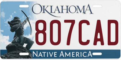 OK license plate 807CAD