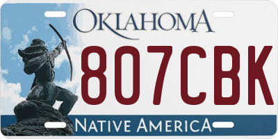 OK license plate 807CBK