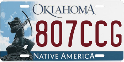 OK license plate 807CCG