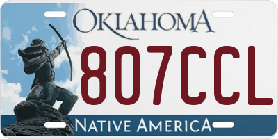 OK license plate 807CCL