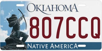 OK license plate 807CCQ