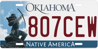 OK license plate 807CEW