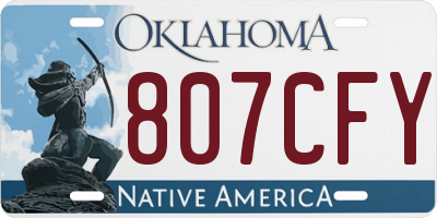 OK license plate 807CFY