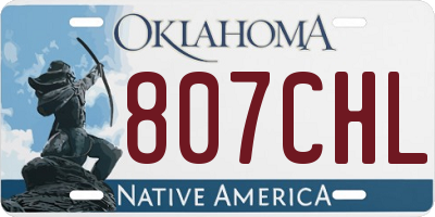 OK license plate 807CHL