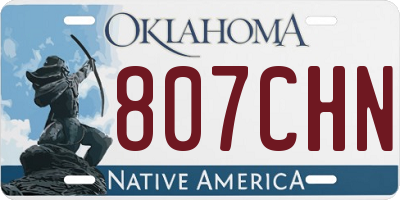 OK license plate 807CHN