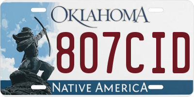 OK license plate 807CID
