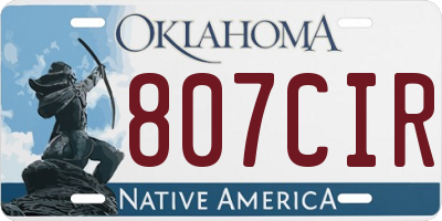 OK license plate 807CIR