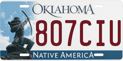 OK license plate 807CIU