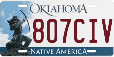 OK license plate 807CIV