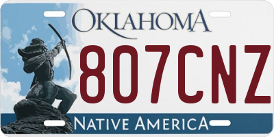 OK license plate 807CNZ