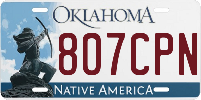 OK license plate 807CPN
