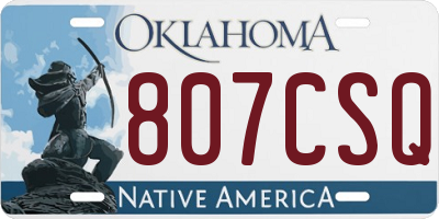 OK license plate 807CSQ