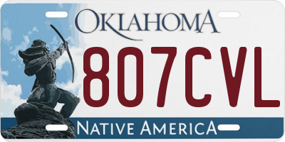 OK license plate 807CVL