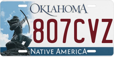 OK license plate 807CVZ