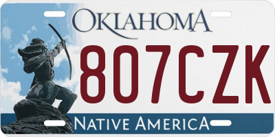 OK license plate 807CZK