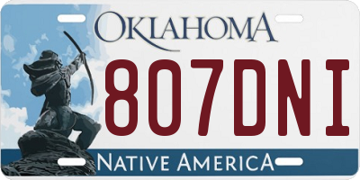 OK license plate 807DNI