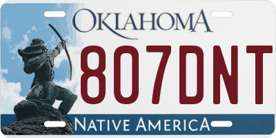 OK license plate 807DNT