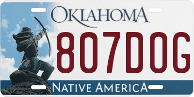OK license plate 807DOG