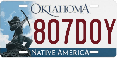 OK license plate 807DOY