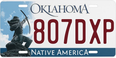 OK license plate 807DXP