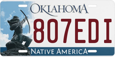 OK license plate 807EDI