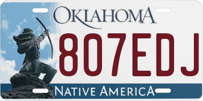 OK license plate 807EDJ