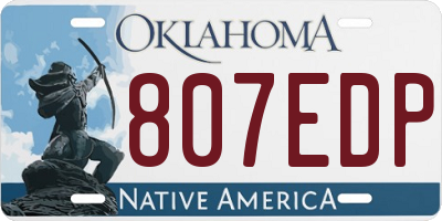 OK license plate 807EDP
