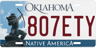 OK license plate 807ETY