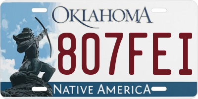 OK license plate 807FEI