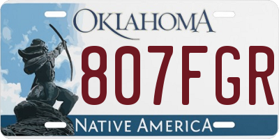 OK license plate 807FGR
