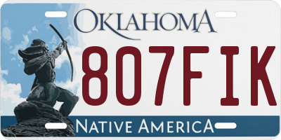 OK license plate 807FIK