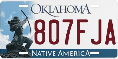 OK license plate 807FJA