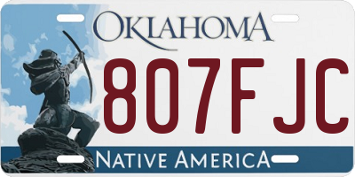 OK license plate 807FJC