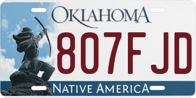 OK license plate 807FJD