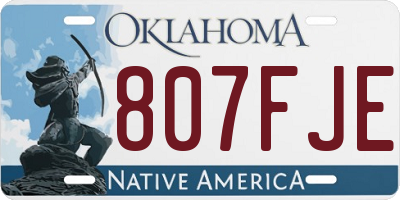 OK license plate 807FJE