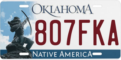OK license plate 807FKA