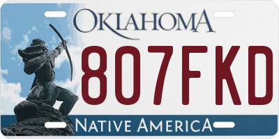 OK license plate 807FKD